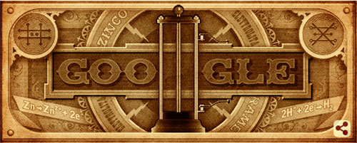 Allessandro Volta Google Doodle