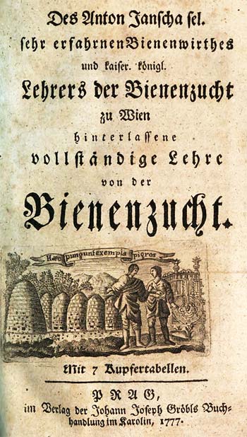 Bienenzucht-Buch von Janscha, Einband