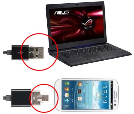 USB-Anschluß-Kabel für Laptop oder Smartphone